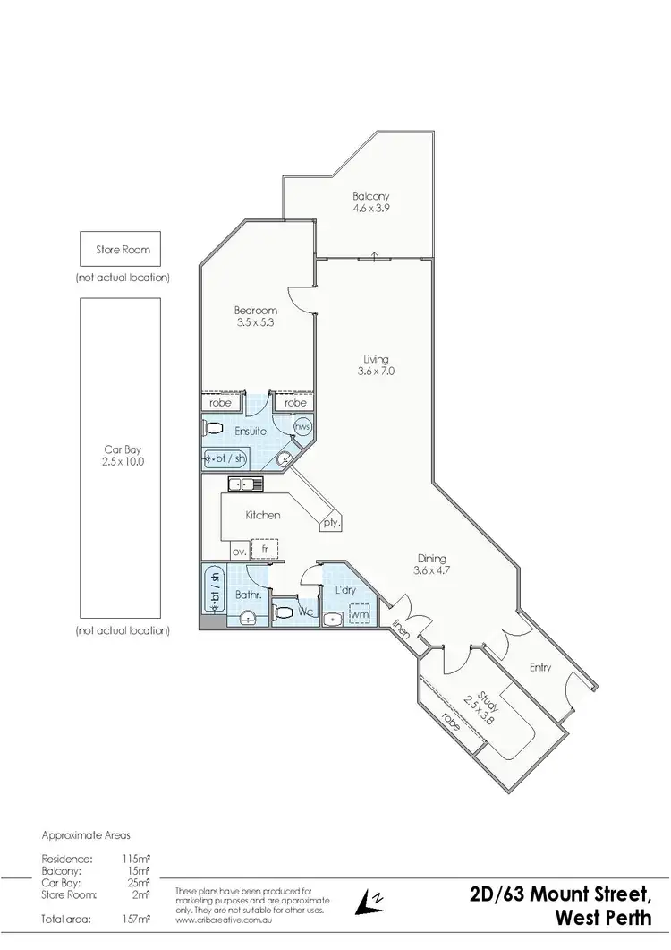 Floorplan of Homely apartment listing, 2D/63 Mount Street, West Perth WA 6005