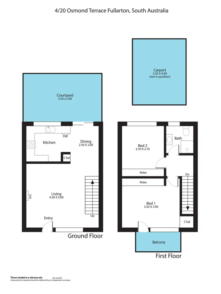 Floorplan of Homely townhouse listing, 4/20 Osmond Terrace, Fullarton SA 5063