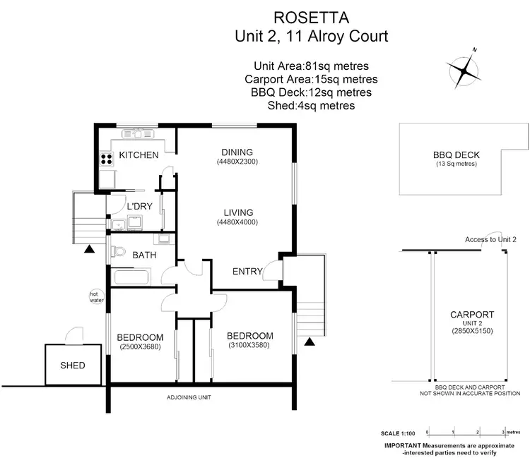 Floorplan of Homely unit listing, 2/11 Alroy Court, Rosetta TAS 7010