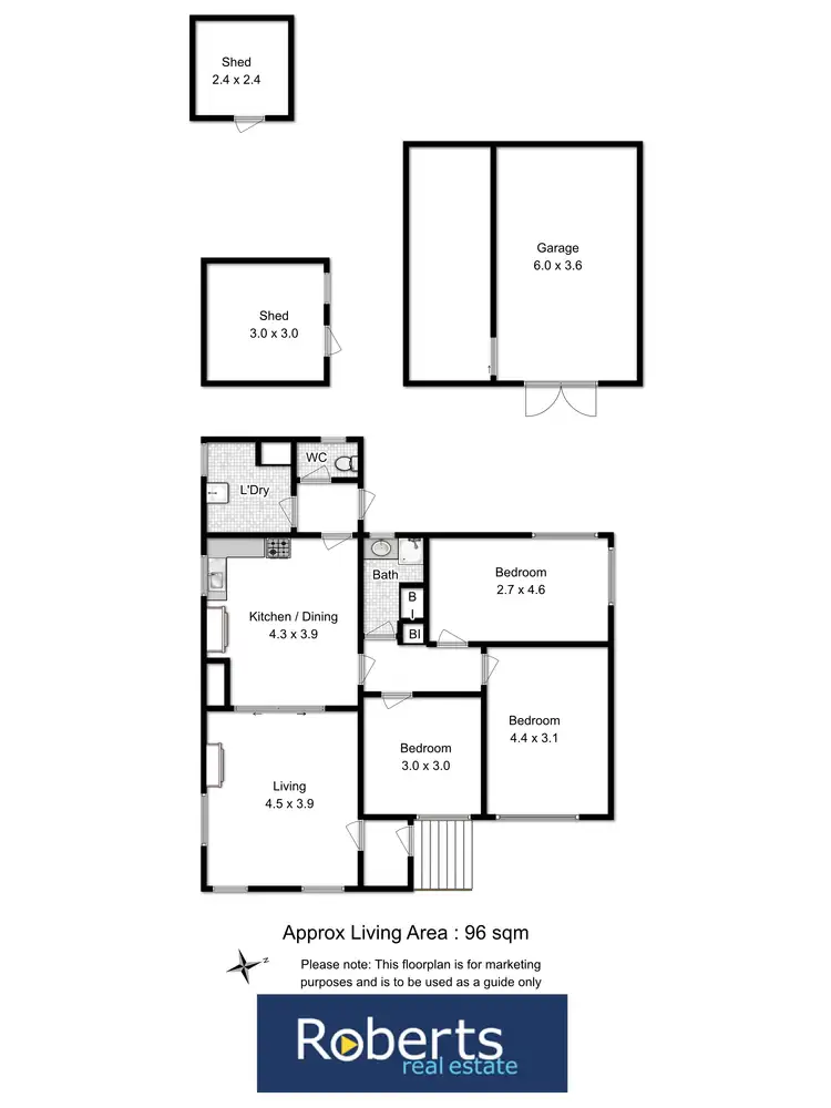 Floorplan of Homely house listing, 34 North Crescent, New Norfolk TAS 7140