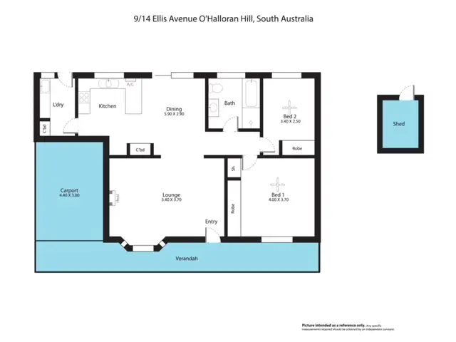Floorplan of Homely unit listing, 9/14 Ellis Avenue, O'halloran Hill SA 5158
