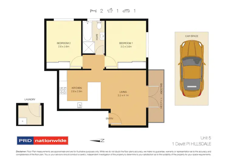 Floorplan of Homely unit listing, 5/1 Devitt Place, Hillsdale NSW 2036