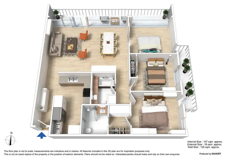 Floorplan of Homely apartment listing, 1703/83 Queensbridge Street, Southbank VIC 3006