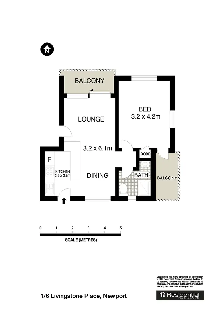 Floorplan of Homely unit listing, 1/6 Livingstone Place, Newport NSW 2106