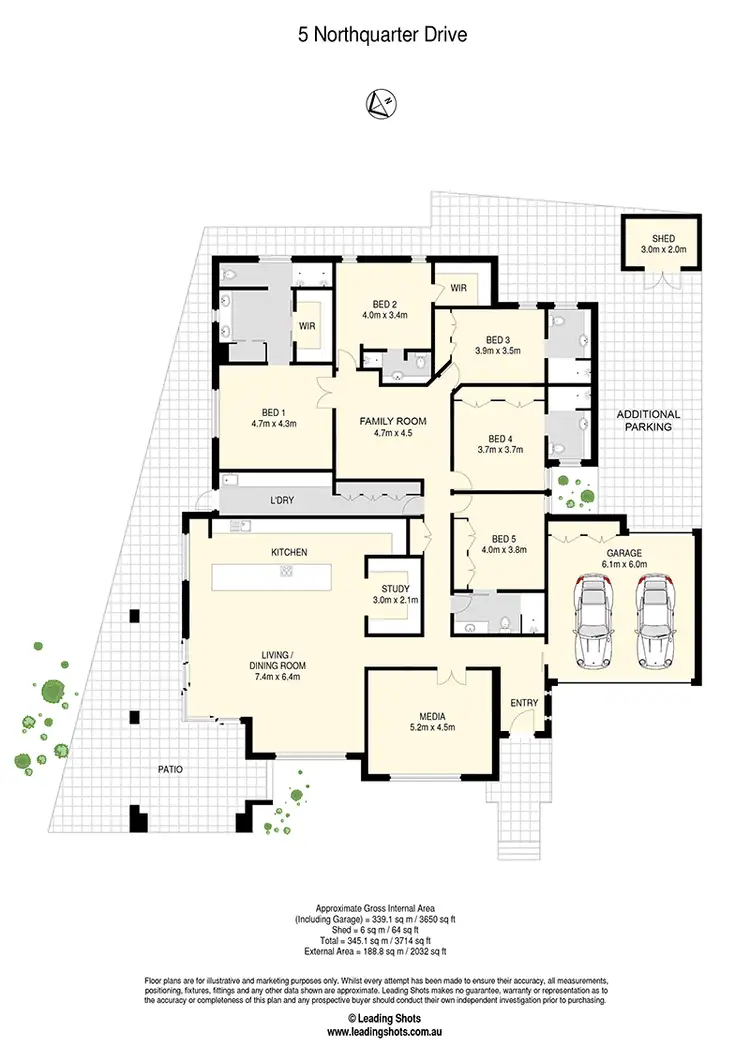Floorplan of Homely house listing, 5 Northquarter Drive, Murrumba Downs QLD 4503