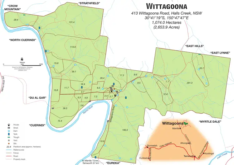 Floorplan of Homely rural property listing, 'Wittagoona' 413 Wittagoona Road, Manilla NSW 2346