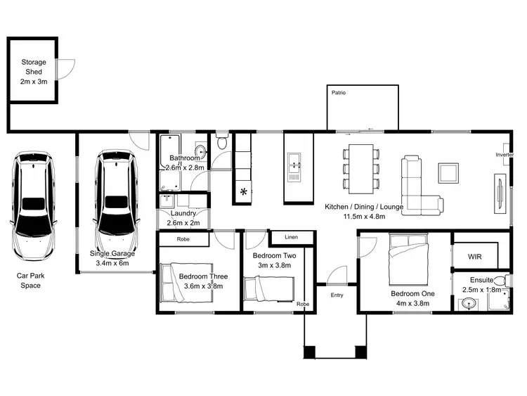 Floorplan of Homely house listing, 1/45 Poplar Parade, Youngtown TAS 7249