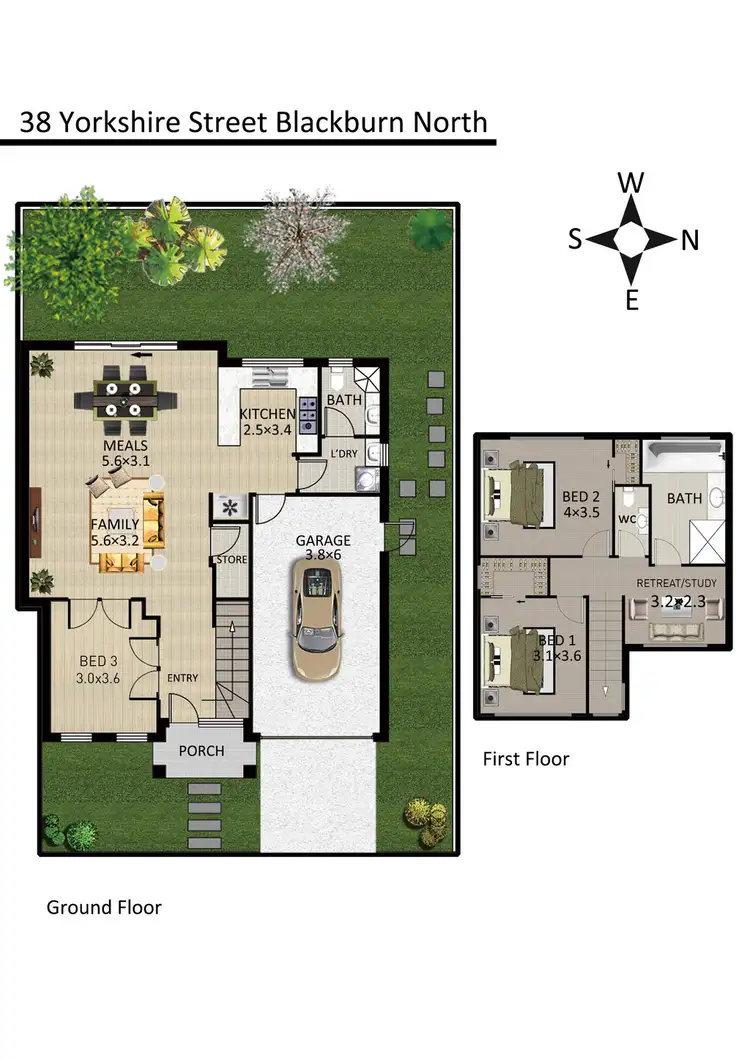 Floorplan of Homely townhouse listing, 38 Yorkshire Street, Blackburn North VIC 3130