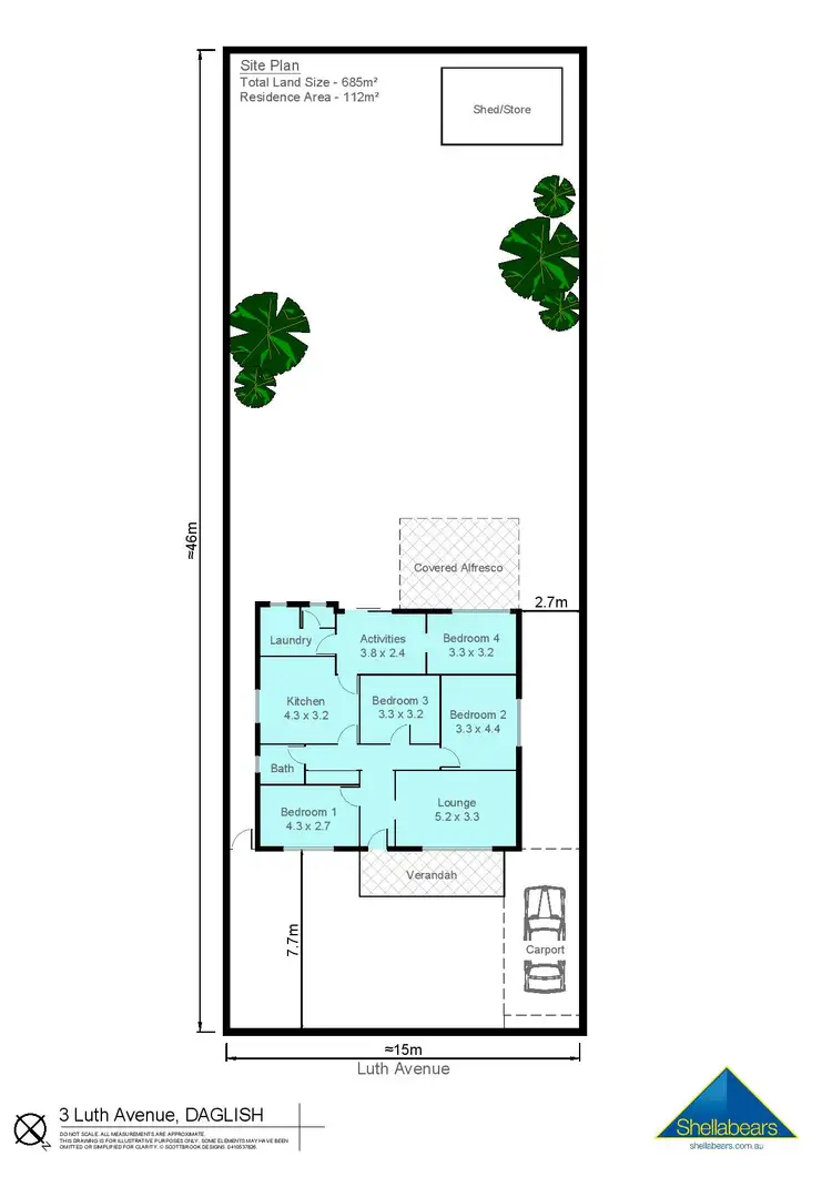 Floorplan of Homely house listing, 3 Luth Avenue, Daglish WA 6008