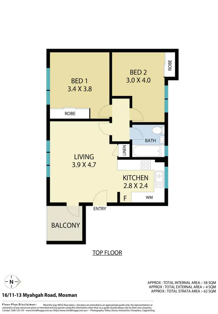 Floorplan of Homely apartment listing, 16/11 Myahgah Road, Mosman NSW 2088