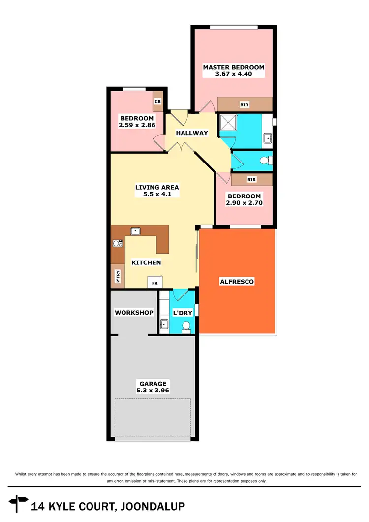 Floorplan of Homely villa listing, 14 Kyle Court, Joondalup WA 6027