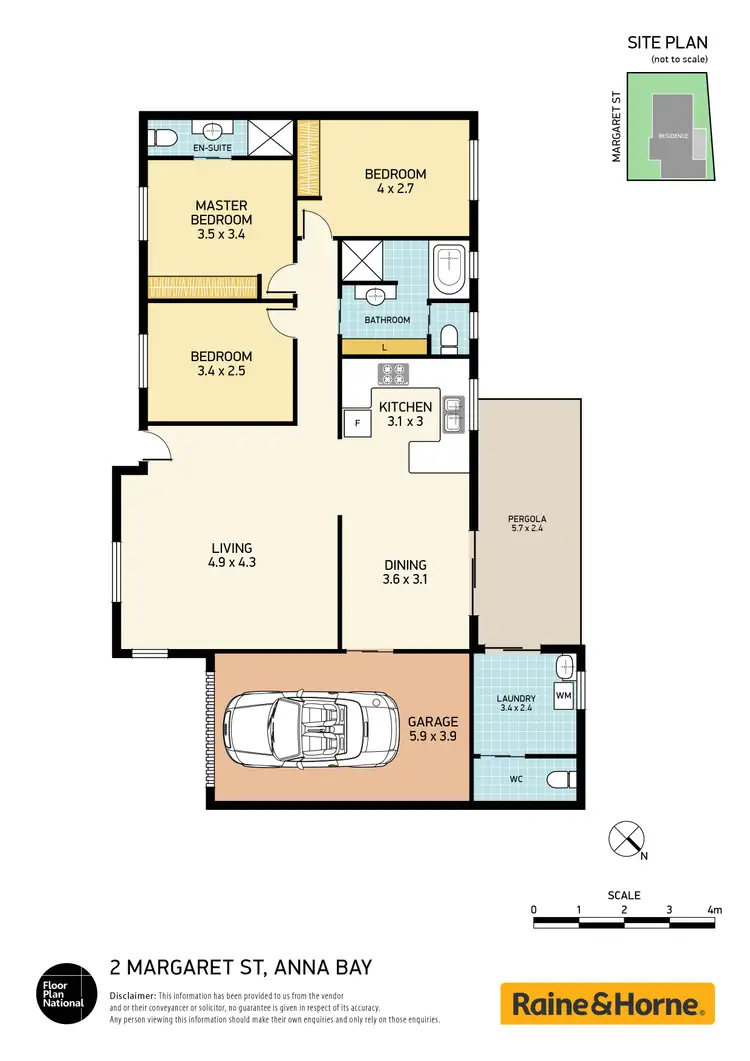 Floorplan of Homely semi-detached listing, 1/2 Margaret St, Anna Bay NSW 2316