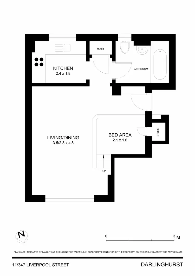 Floorplan of Homely studio listing, 11/347 Liverpool Street, Darlinghurst NSW 2010