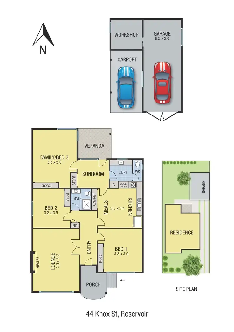 Floorplan of Homely house listing, 44 Knox Street, Reservoir VIC 3073