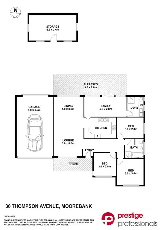 Floorplan of Homely house listing, 30 Thompson Avenue, Moorebank NSW 2170