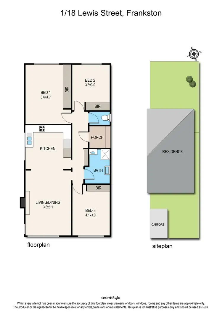 Floorplan of Homely unit listing, 1/18 Lewis Street, Frankston VIC 3199