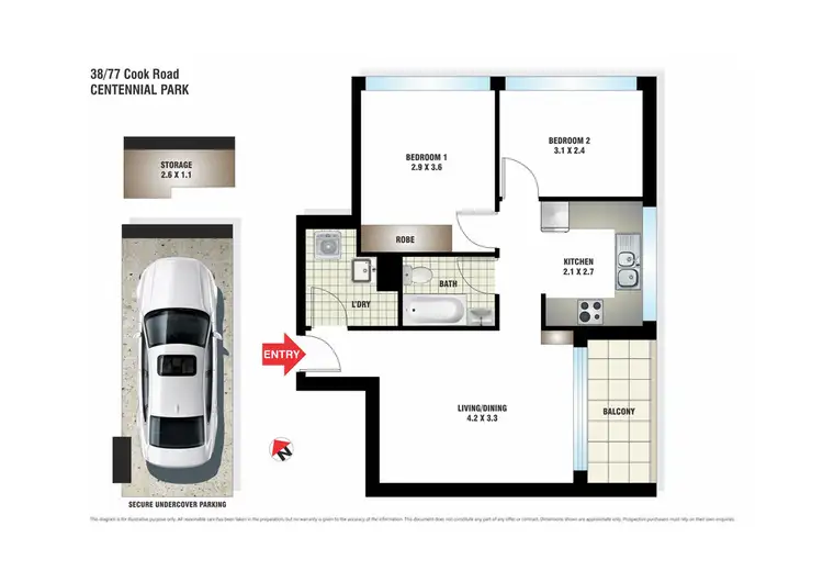 Floorplan of Homely apartment listing, 38/77-83 Cook Road, Centennial Park NSW 2021
