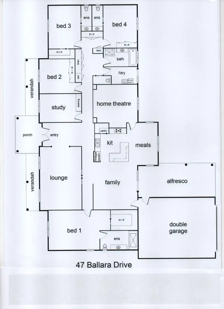 Floorplan of Homely house listing, 47 Ballara Drive, Wodonga VIC 3690