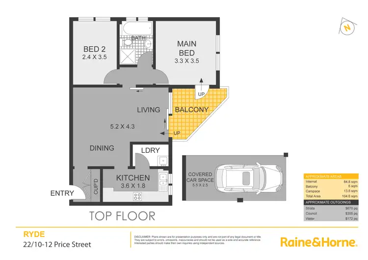 Floorplan of Homely apartment listing, 22/10-12 Price Street, Ryde NSW 2112