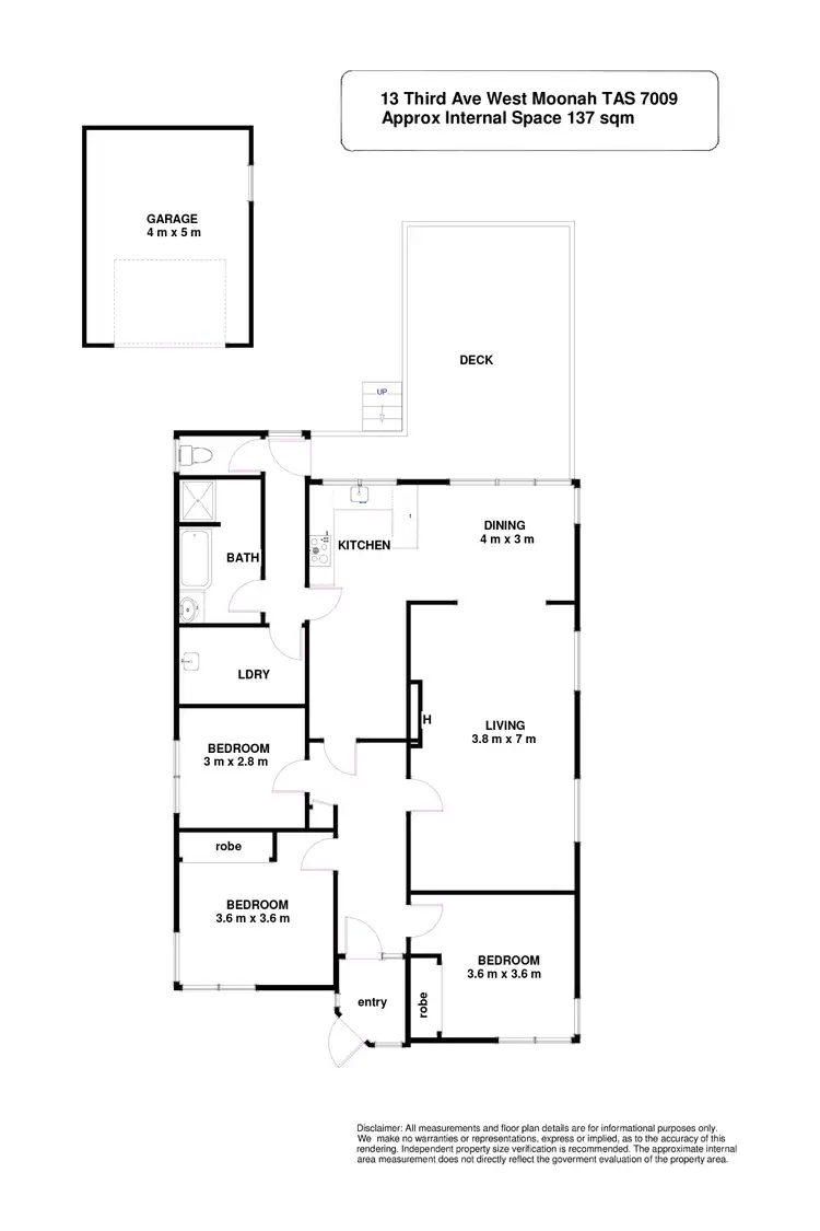 Floorplan of Homely house listing, 13 Third Avenue, West Moonah TAS 7009