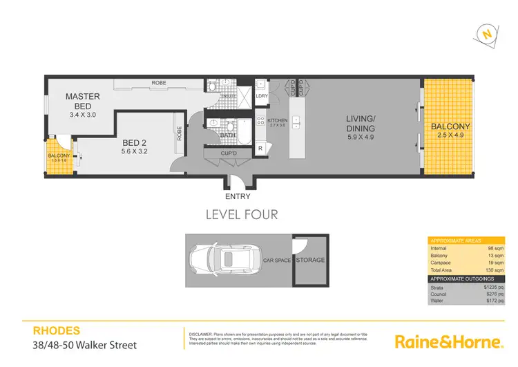 Floorplan of Homely apartment listing, 38/48-50 Walker Street, Rhodes NSW 2138