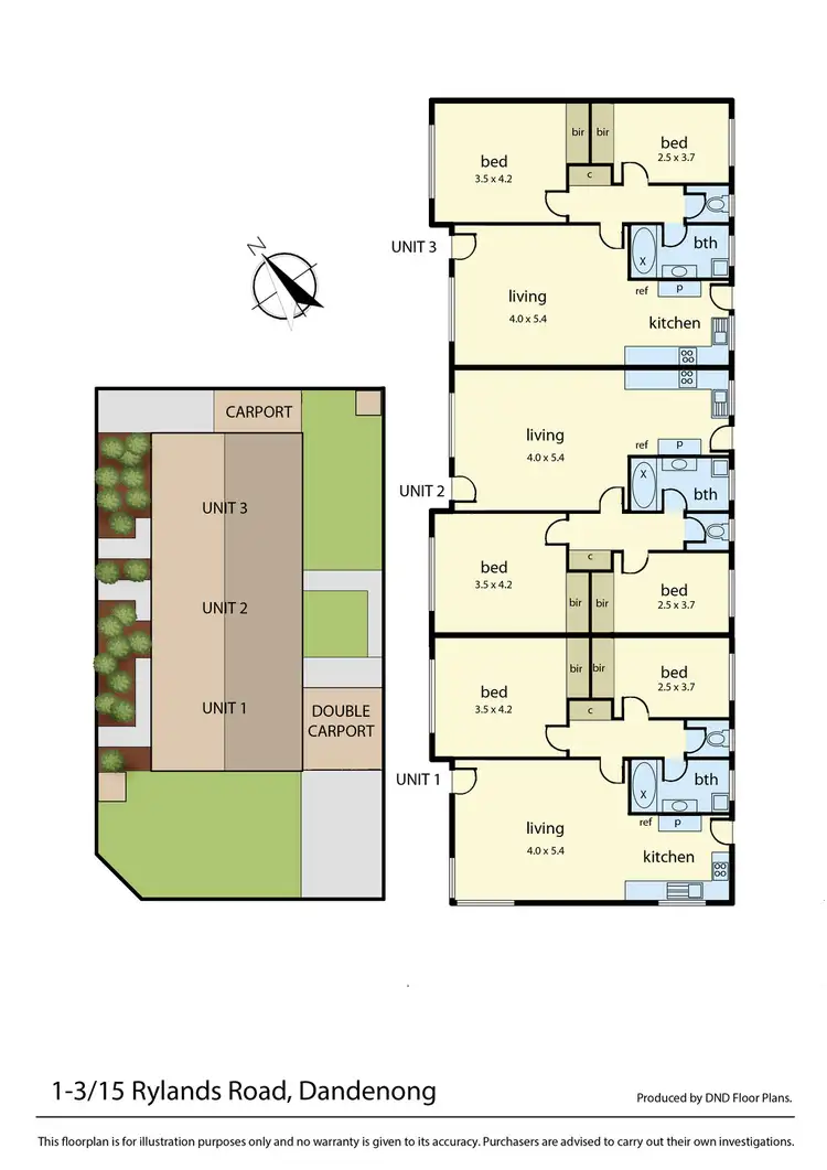 Floorplan of Homely block of units listing, 1-3/15 Rylands Road, Dandenong VIC 3175