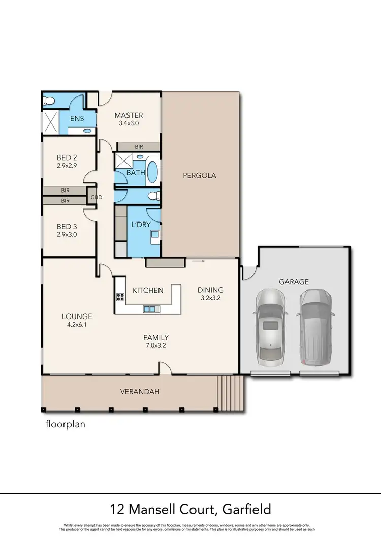 Floorplan of Homely house listing, 12 Mansell Court, Garfield VIC 3814