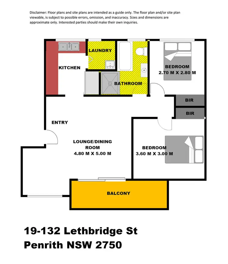 Floorplan of Homely unit listing, 19/132 Lethbridge Street, Penrith NSW 2750
