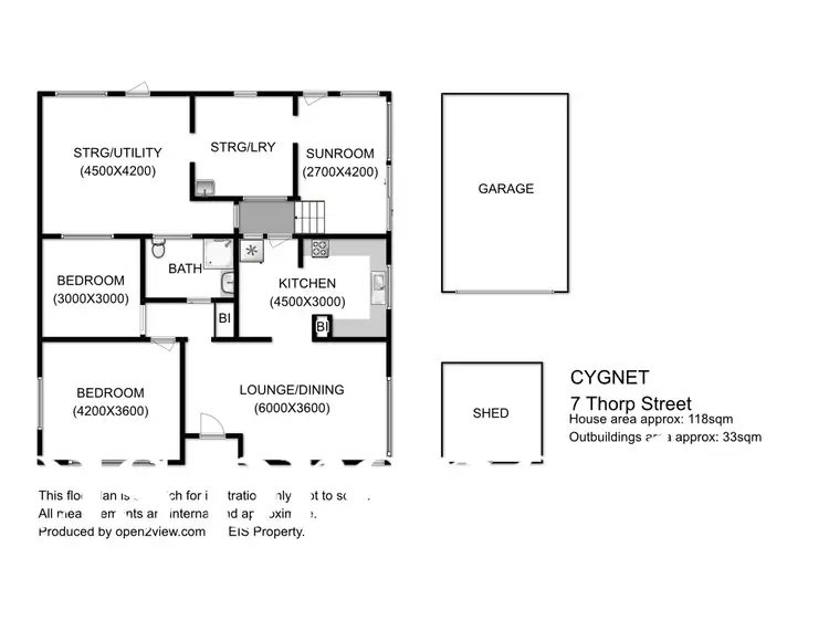Floorplan of Homely house listing, 7 Thorp Street, Cygnet TAS 7112