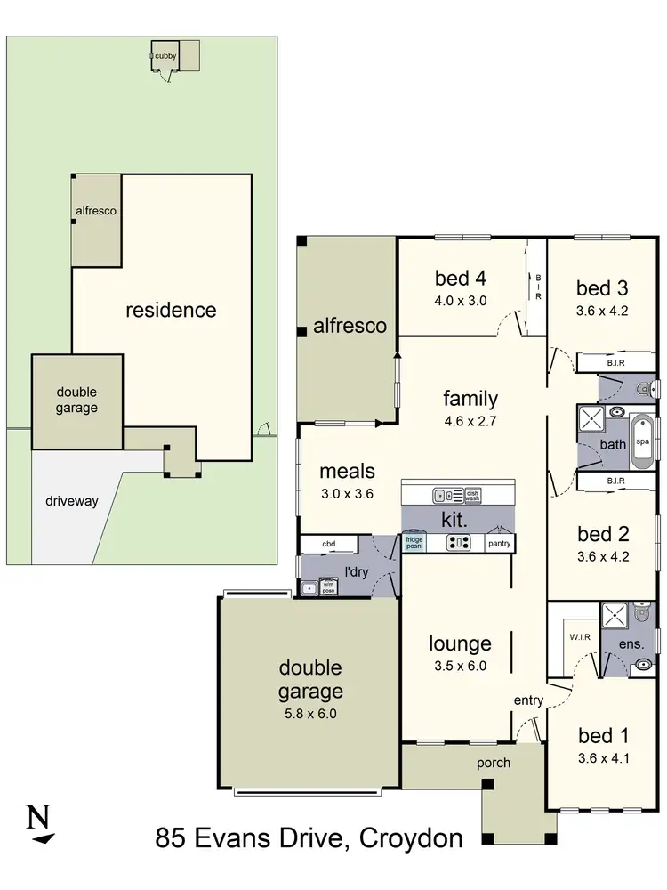 Floorplan of Homely house listing, 85 Evans Drive, Croydon VIC 3136