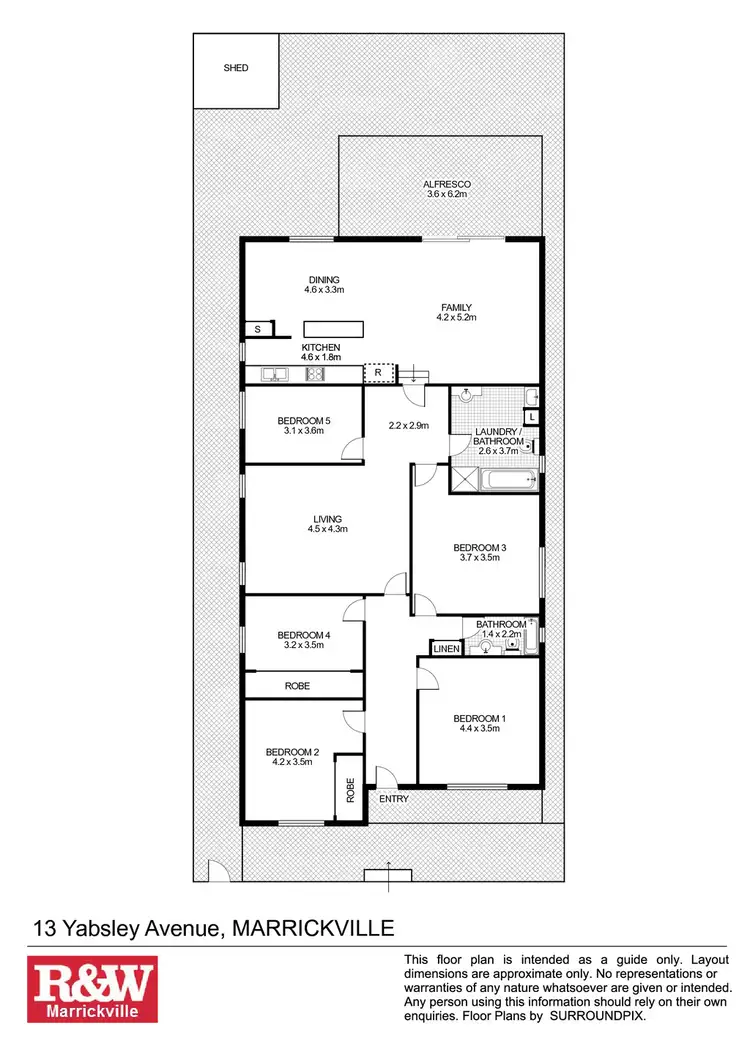 Floorplan of Homely house listing, 13 Yabsley Avenue, Marrickville NSW 2204