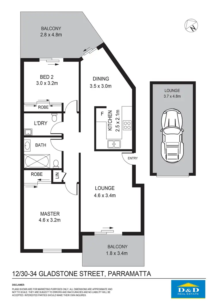 Floorplan of Homely unit listing, 12 / 30 - 34 Gladstone Street, North Parramatta NSW 2151