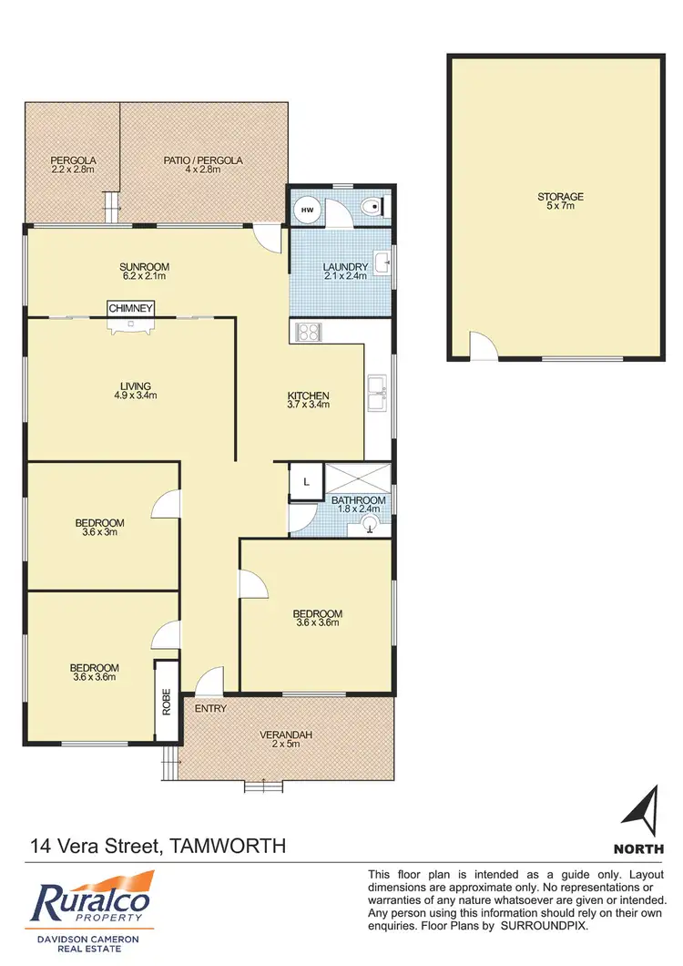Floorplan of Homely house listing, 14 Vera Street, Tamworth NSW 2340