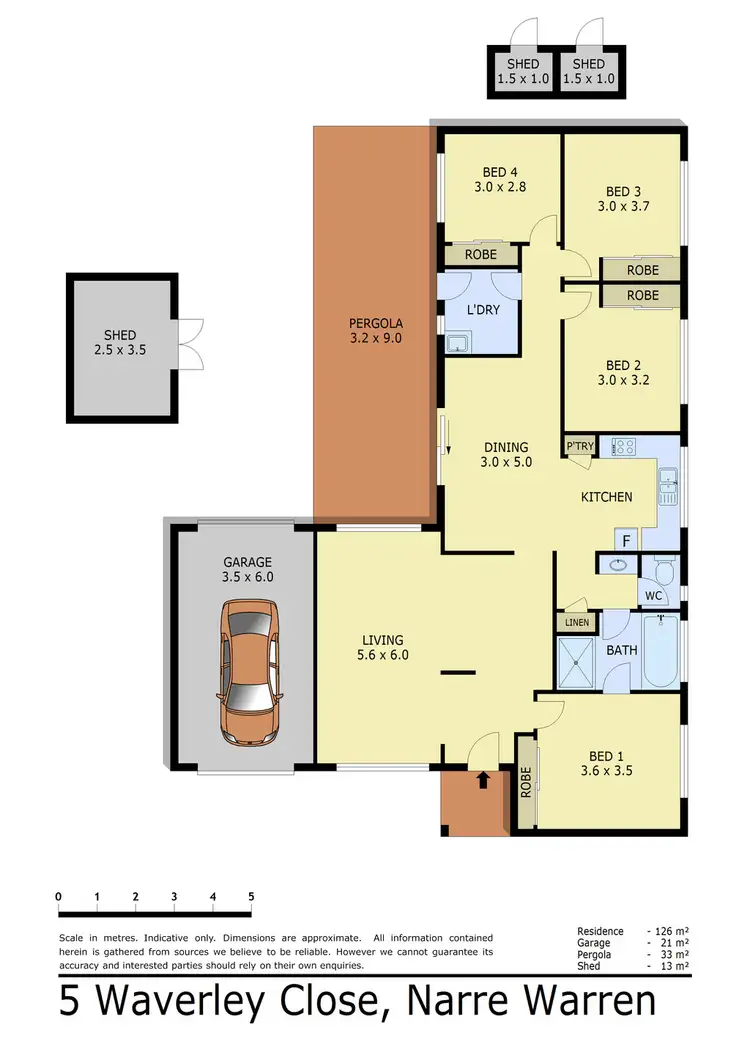 Floorplan of Homely house listing, 5 Waverley Close, Narre Warren VIC 3805