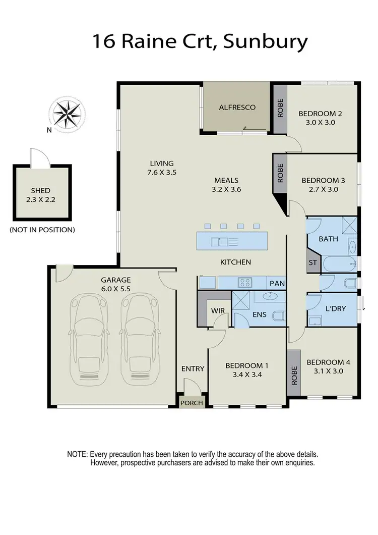 Floorplan of Homely house listing, 16 Raine Court, Sunbury VIC 3429