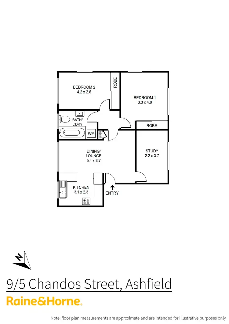 Floorplan of Homely unit listing, 9/5 Chandos Street, Ashfield NSW 2131