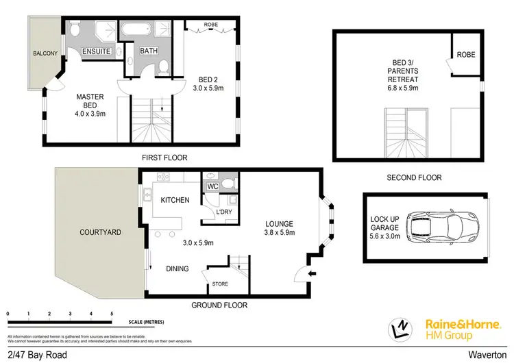 Floorplan of Homely townhouse listing, 2/47 Bay Road, Waverton NSW 2060