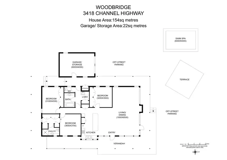 Floorplan of Homely house listing, 3418 Channel Highway, Woodbridge TAS 7162