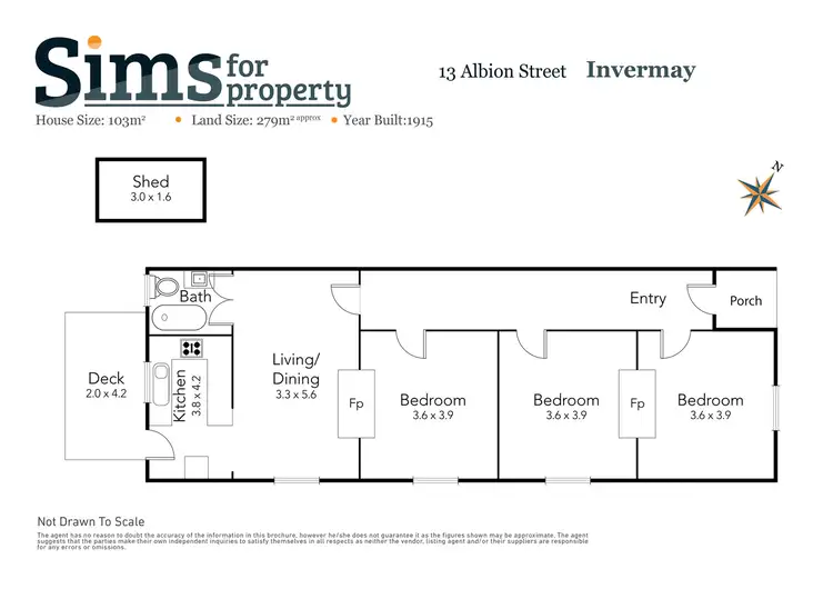 Floorplan of Homely house listing, 13 Albion Street, Invermay TAS 7248