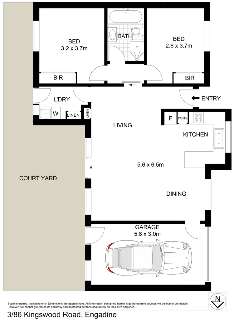 Floorplan of Homely villa listing, 3/86 Kingswood Road, Engadine NSW 2233