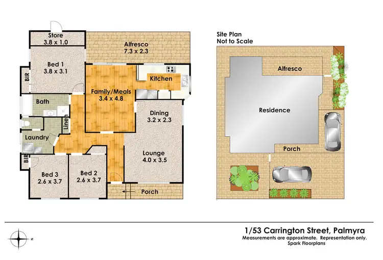 Floorplan of Homely house listing, 1/53 Carrington Street, Palmyra WA 6157
