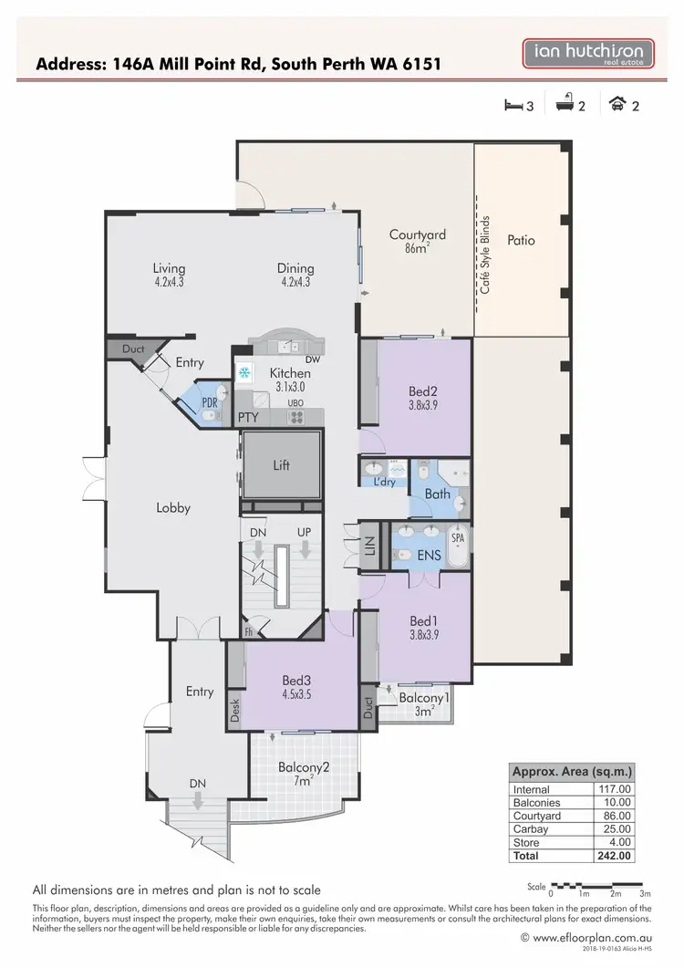 Floorplan of Homely apartment listing, 146A Mill Point Rd, South Perth WA 6151