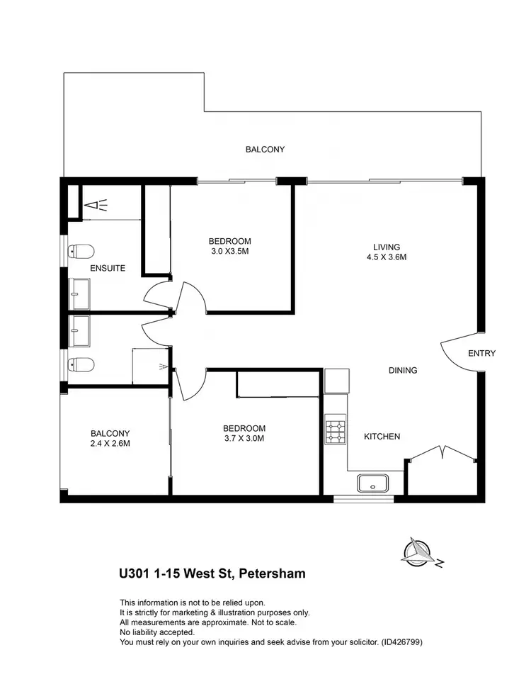 Floorplan of Homely apartment listing, 301/1-15 West Street, Petersham NSW 2049