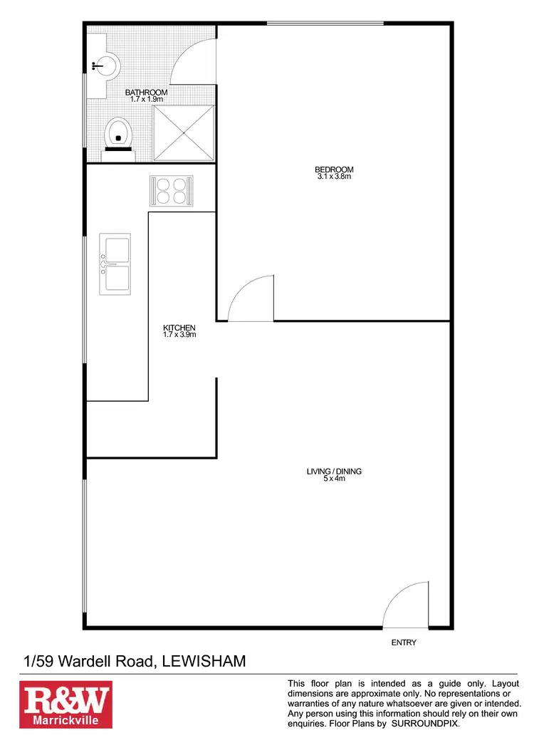 Floorplan of Homely apartment listing, 1/59 Wardell Road, Lewisham NSW 2049