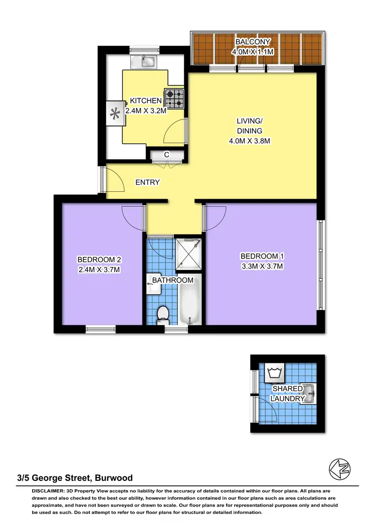 Floorplan of Homely unit listing, 3/5 George Street, Burwood NSW 2134