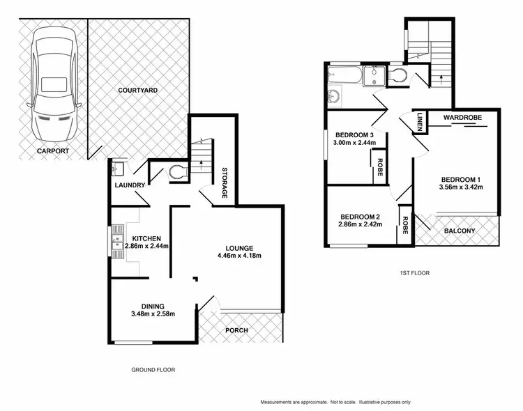 Floorplan of Homely townhouse listing, 3/2 Whipbird Avenue, Ingleburn NSW 2565