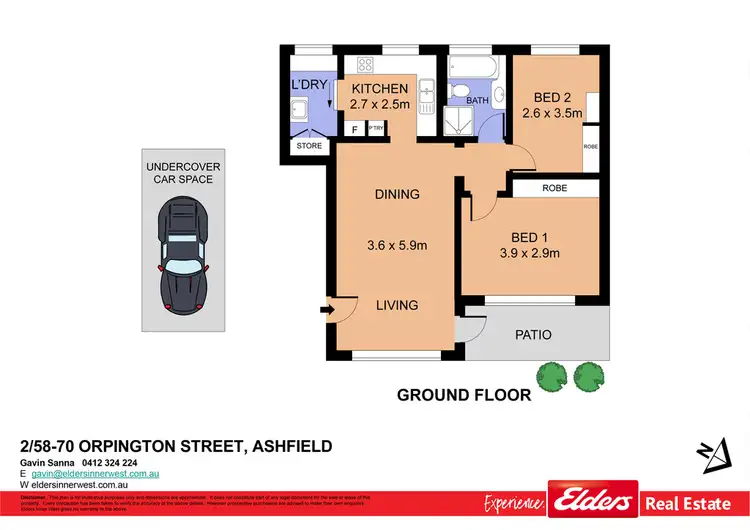 Floorplan of Homely unit listing, 2/58-70 Orpington Street, Ashfield NSW 2131