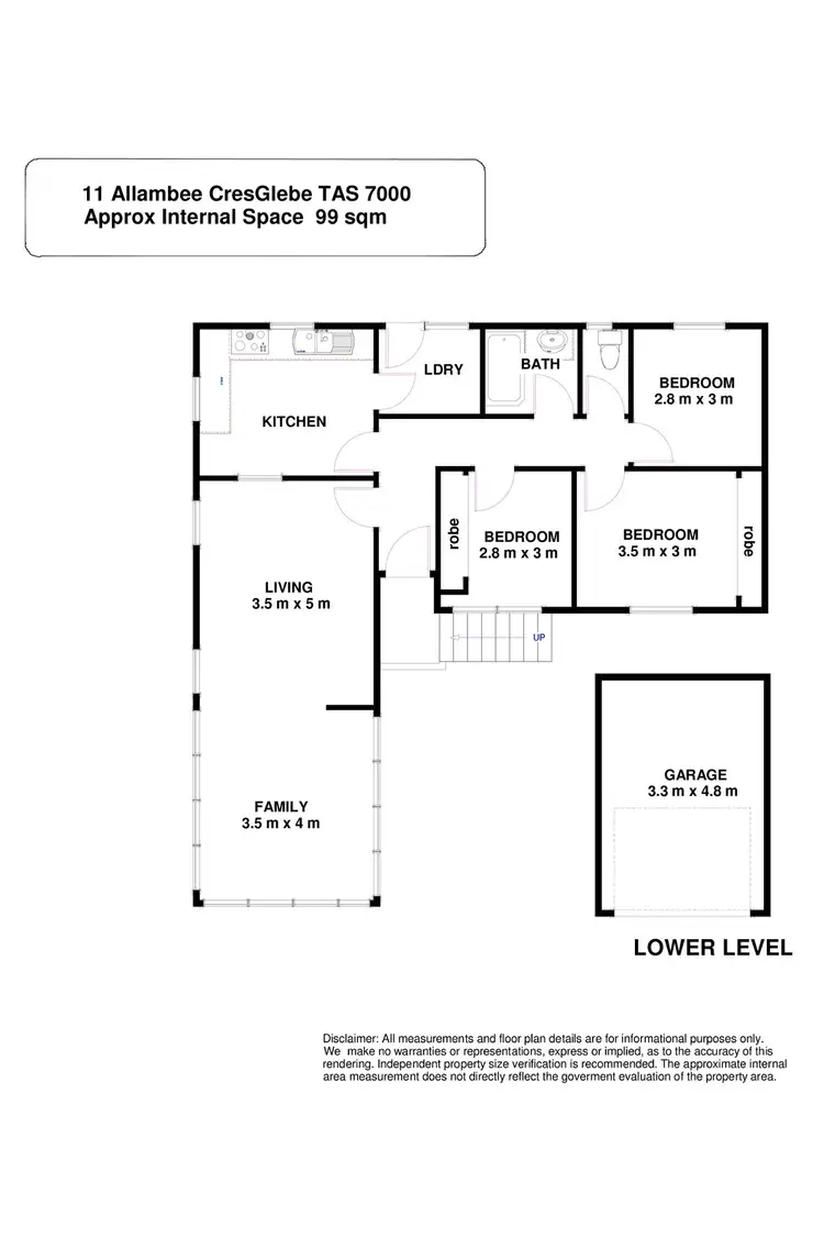Floorplan of Homely house listing, 11 Allambee Crescent, Glebe TAS 7000