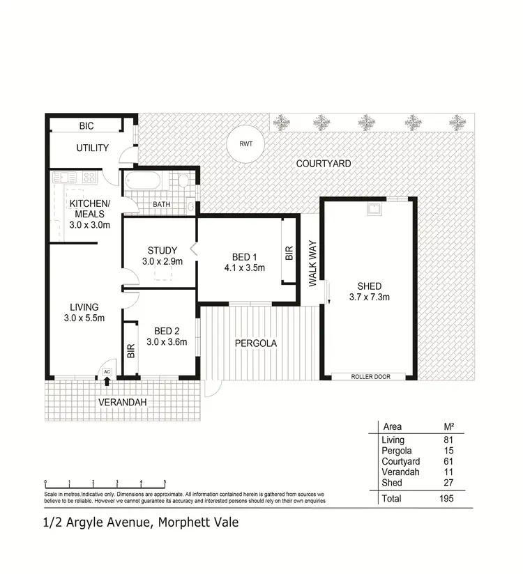 Floorplan of Homely unit listing, 1/2 Argyle Avenue, Morphett Vale SA 5162
