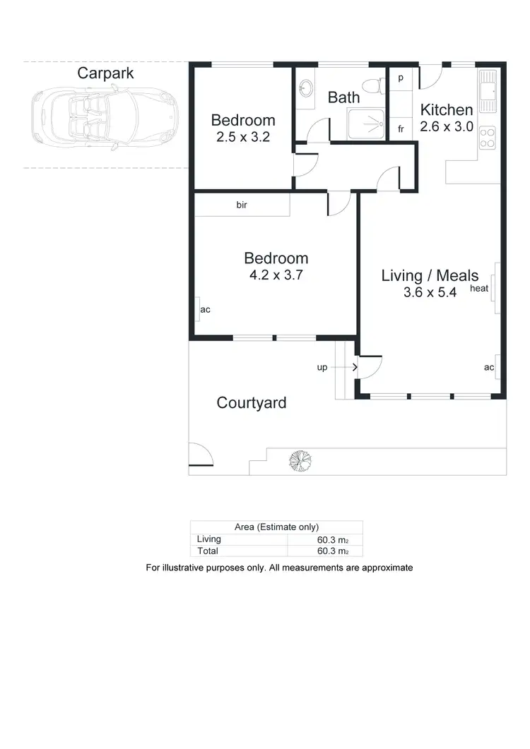 Floorplan of Homely unit listing, 1/11 Waratah Street, Seacliff SA 5049